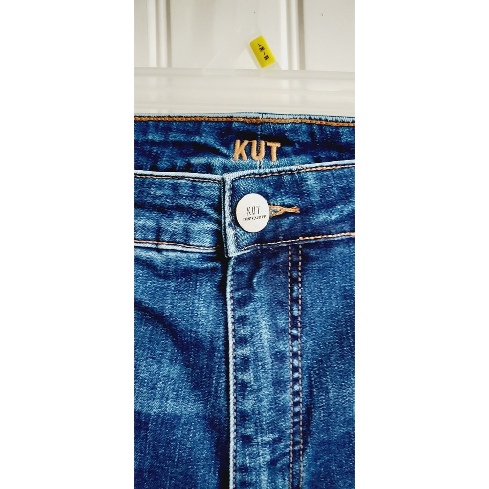 KUT from the Kloth Denim Bermuda Shorts Womens 20W Blue Distressed Dark Wash - Picture 2 of 9